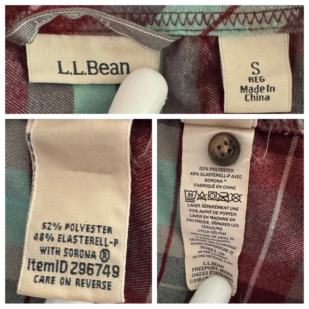 LL Bean Plaid  Button Up Womens Shirt - Picture 11 of 11